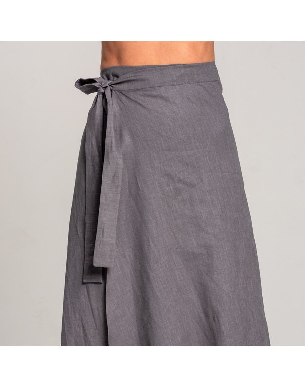 Lininis surišamas universalaus dydžio  sijonas  9