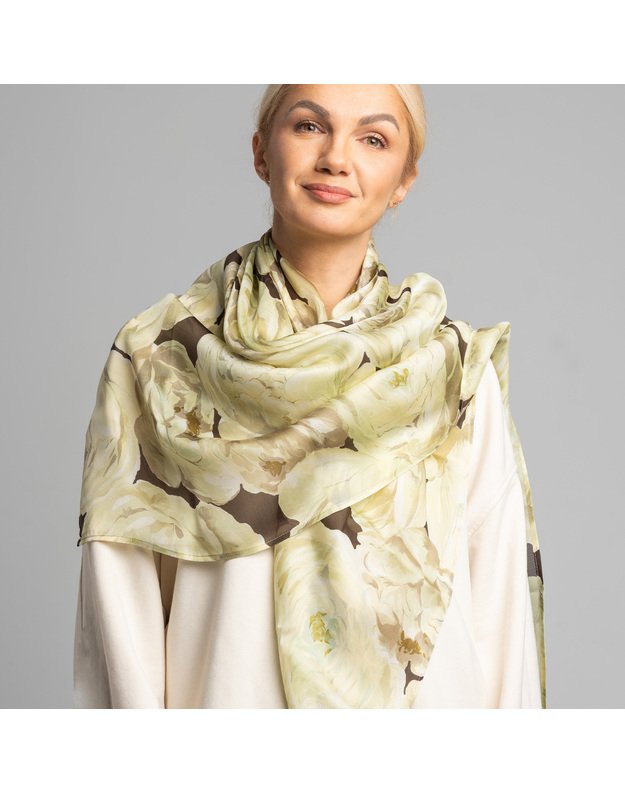 Didelė šilkinė skara Ežero gėlės