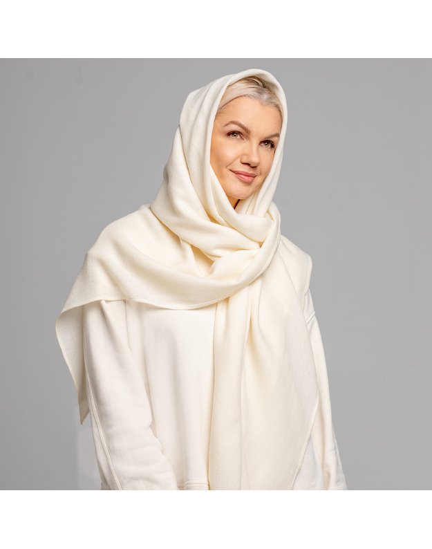 Didelė vilnonė skara BALTA 3