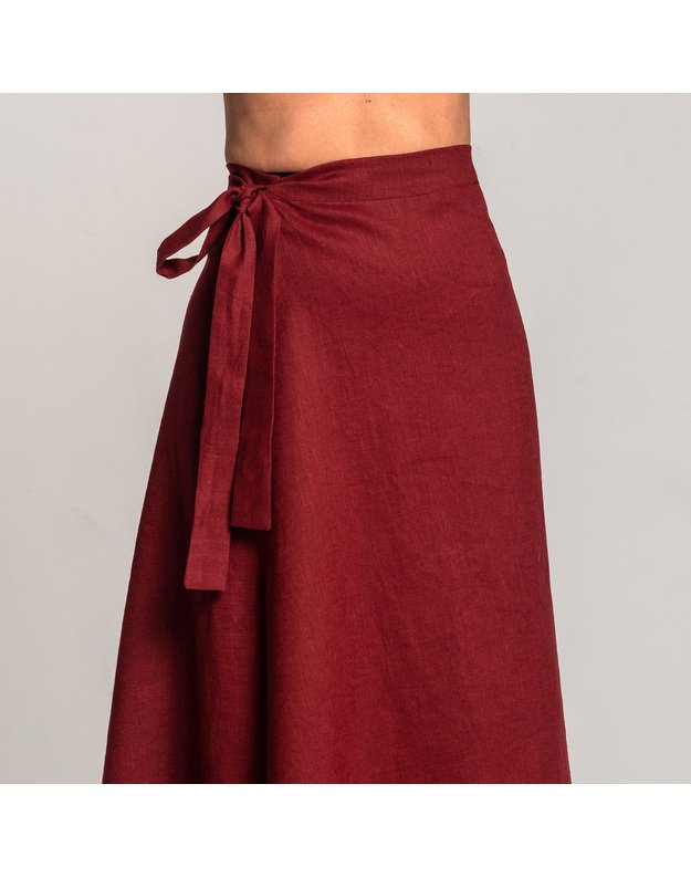 Lininis surišamas universalaus dydžio  sijonas  1