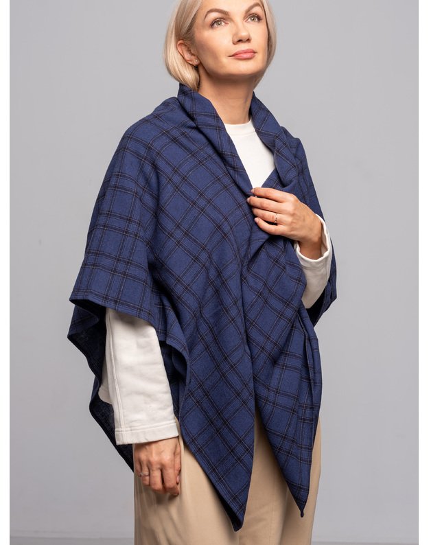 Didelė vilnonė mėlyna skara 1