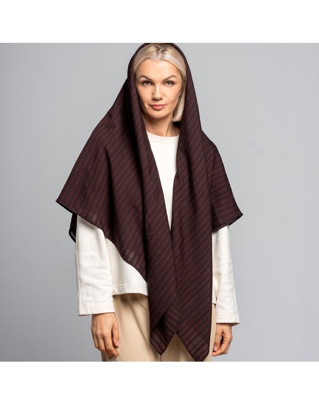 Didelė vilnonė skara ŠOKOLADAS 3