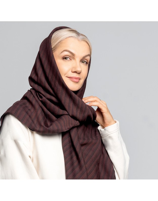 Didelė vilnonė skara ŠOKOLADAS 4