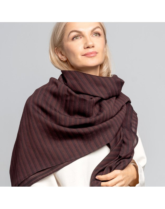 Didelė vilnonė skara ŠOKOLADAS 5