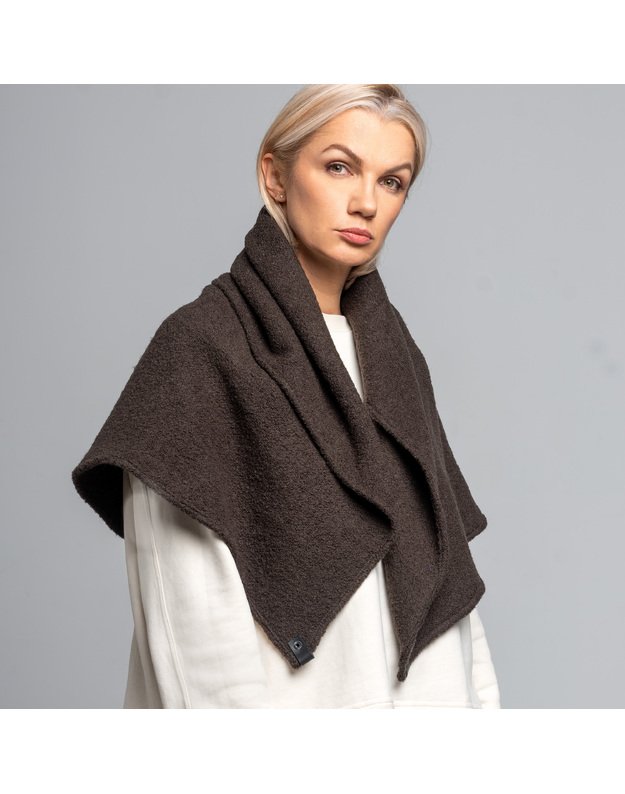 Tobulai švelnus kašmyro ir vilnos rudas šalikas  2