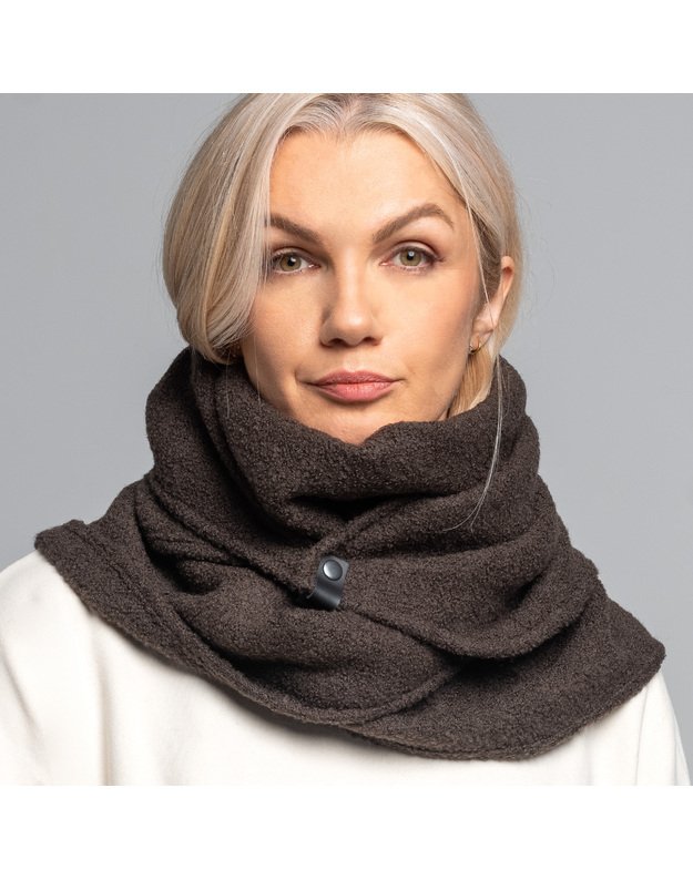 Tobulai švelnus kašmyro ir vilnos rudas šalikas  1