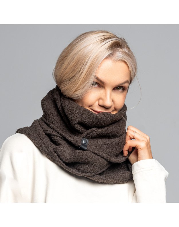 Tobulai švelnus kašmyro ir vilnos rudas šalikas 