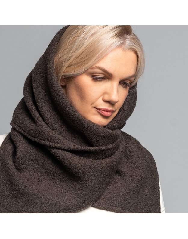 Tobulai švelnus kašmyro ir vilnos rudas šalikas  3