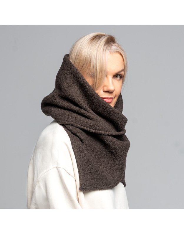 Tobulai švelnus kašmyro ir vilnos rudas šalikas  4