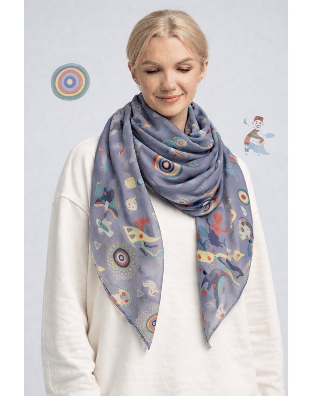 Didelė raštuota skara NUOTAIKA