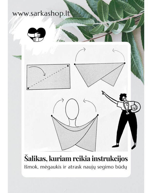 Dvipusis švelnus vilnonis pilkas užsegamas šalikas  7