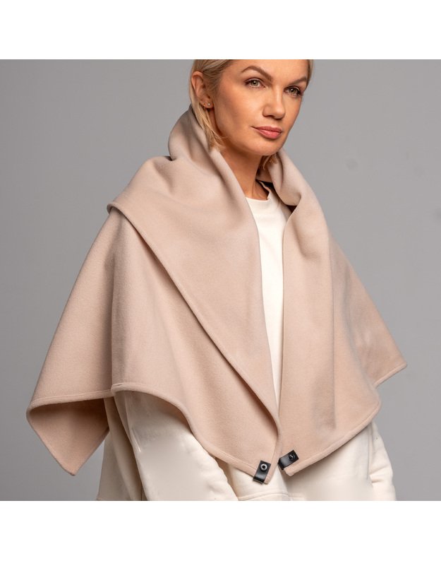 Kašmyro ir vilnos NUDE rausvas šalikas  3