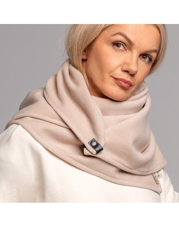 Kašmyro ir vilnos NUDE rausvas šalikas 