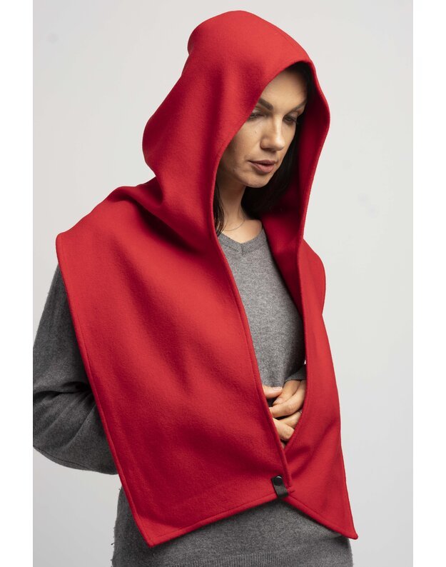 Kašmyro raudonas užsegamas GOBTUVAS-ŠALIKAS 2