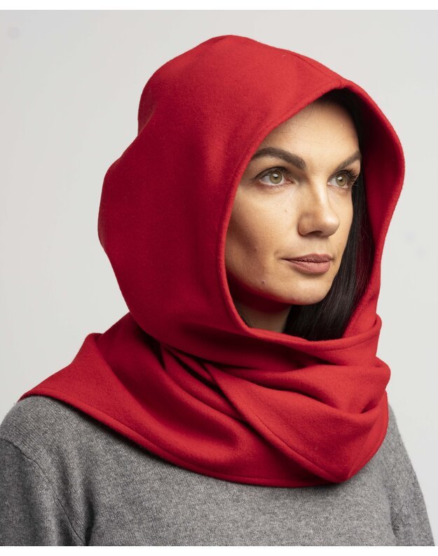 Kašmyro raudonas užsegamas GOBTUVAS-ŠALIKAS 6