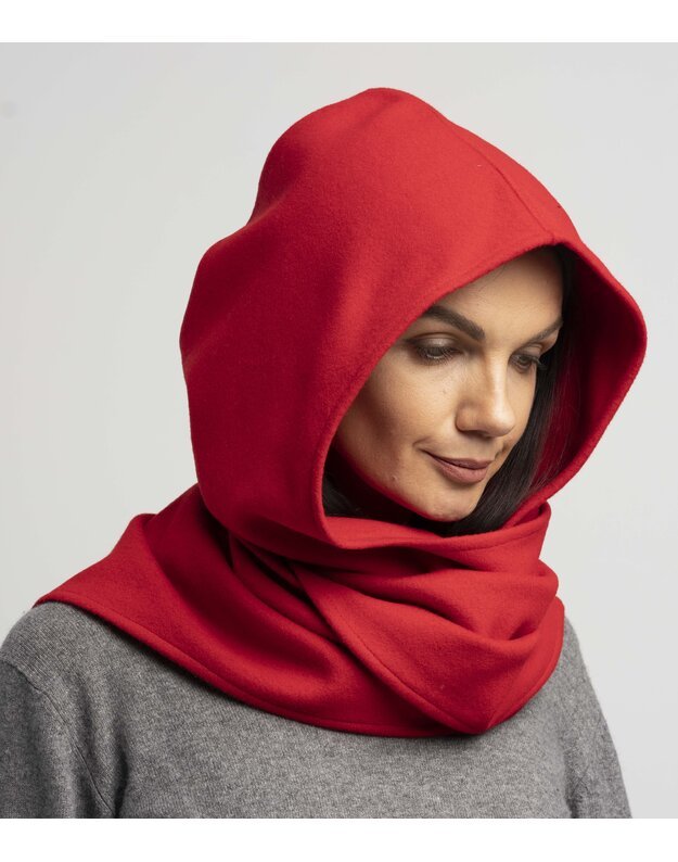 Kašmyro raudonas užsegamas GOBTUVAS-ŠALIKAS 4