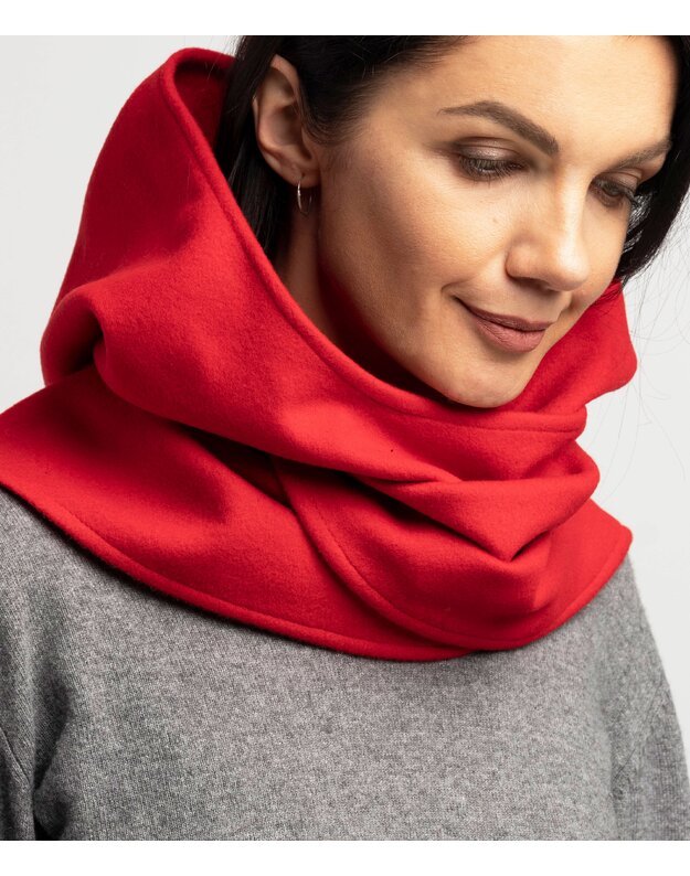 Kašmyro raudonas užsegamas GOBTUVAS-ŠALIKAS 1