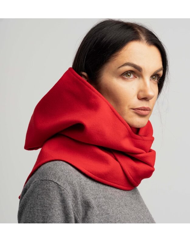 Kašmyro raudonas užsegamas GOBTUVAS-ŠALIKAS