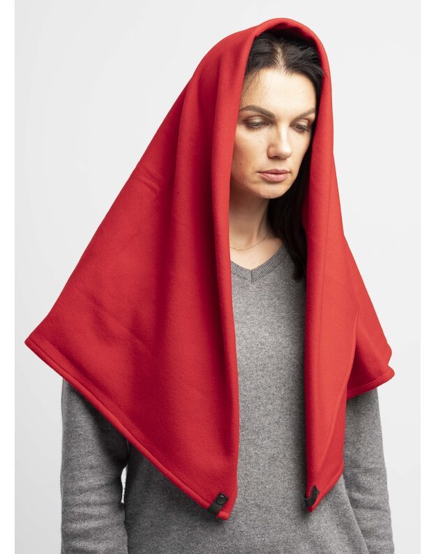 Kašmyrinis raudonas užsegamas šalikas  3