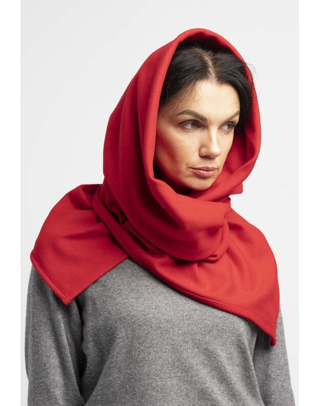 Kašmyrinis raudonas užsegamas šalikas 