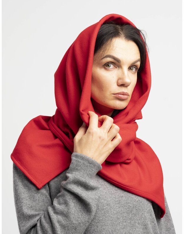 Kašmyrinis raudonas užsegamas šalikas  4